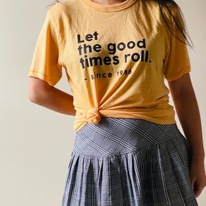 Let the good times roll gold tee